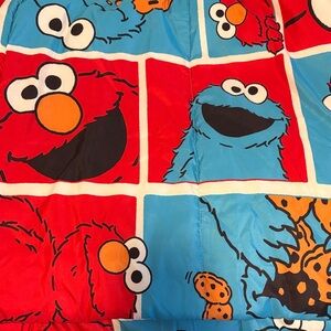 Colorful Sesame Street Elmo and Cookie Monster Twin Bedding